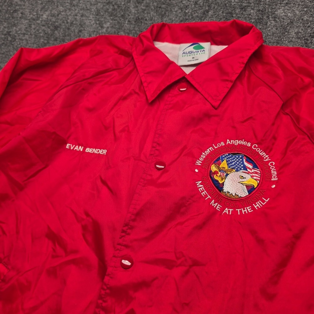 Vintage Boy Scouts 2005 National Jamboree Coaches Jacket Augusta Mens M Red BSA